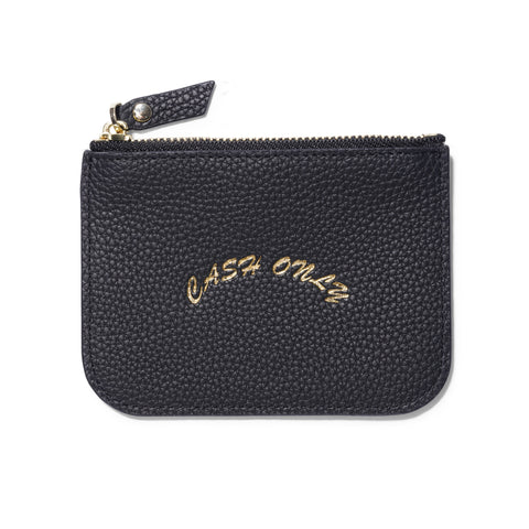 Cash Only - Leather Zip Wallet - Black