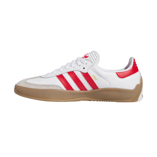 Adidas - Puig Samba ADV - White/Better Scarlet/Gum Hemley Skateboarding Adidas - Puig Samba ADV - White/Better Scarlet/Gum Hemley Skateboarding