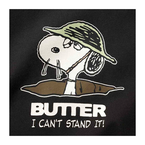 Butter Goods x Peanuts - Can't Stand It Tee - Washed Black