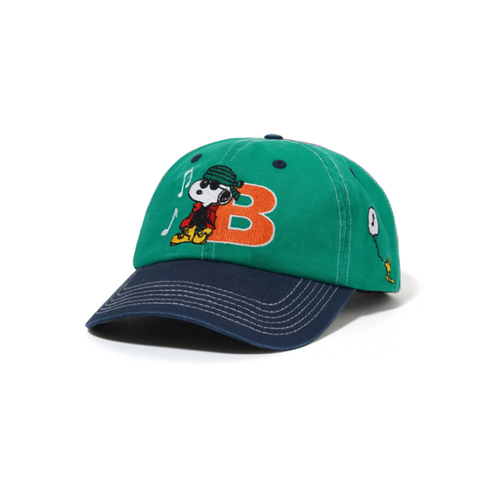 Butter Goods x Peanuts - Music Snapback Cap - Washed Kelly Green/Navy