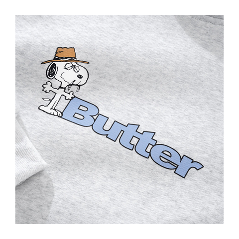 Butter Goods x Peanuts - Spike Logo Pullover Hood - Ash
