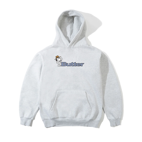 Butter Goods x Peanuts - Spike Logo Pullover Hood - Ash