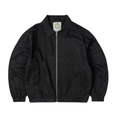 CANDICE - Distant Washed Harrington Jacket - Washed Black