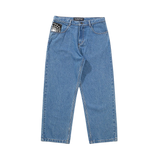 Crawling Death - Web Denim Jeans - Mid Blue