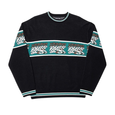 Pass~Port - Antler Knit Sweater - Black/Teal
