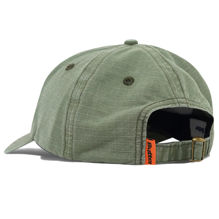 Butter Goods - Ripstop Rounded Logo 6 Panel Cap - Washed Army