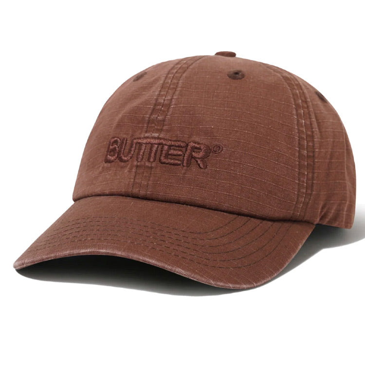 Butter Goods - Ripstop Rounded Logo 6 Panel Cap - Washed Brown
