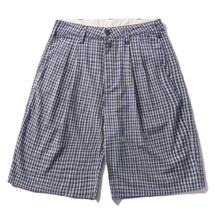 Butter Goods - Pleated Shorts - Navy Plaid