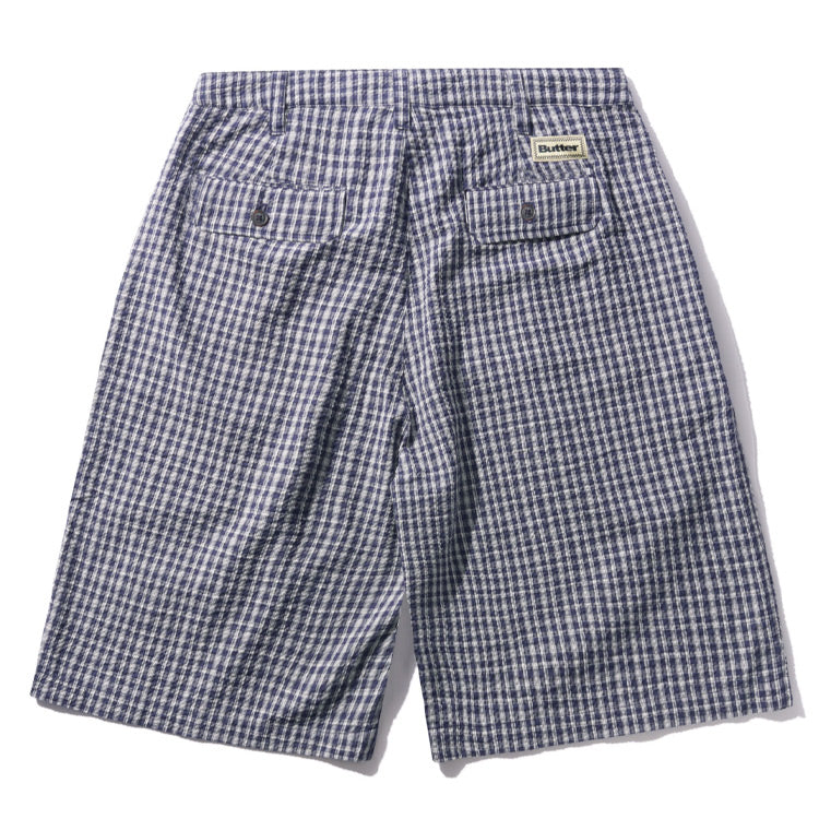 Butter Goods - Pleated Shorts - Navy Plaid