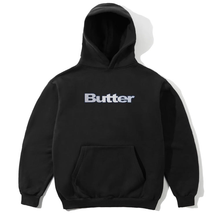 Butter Goods - Stripe Logo Applique Pullover Hood - Black