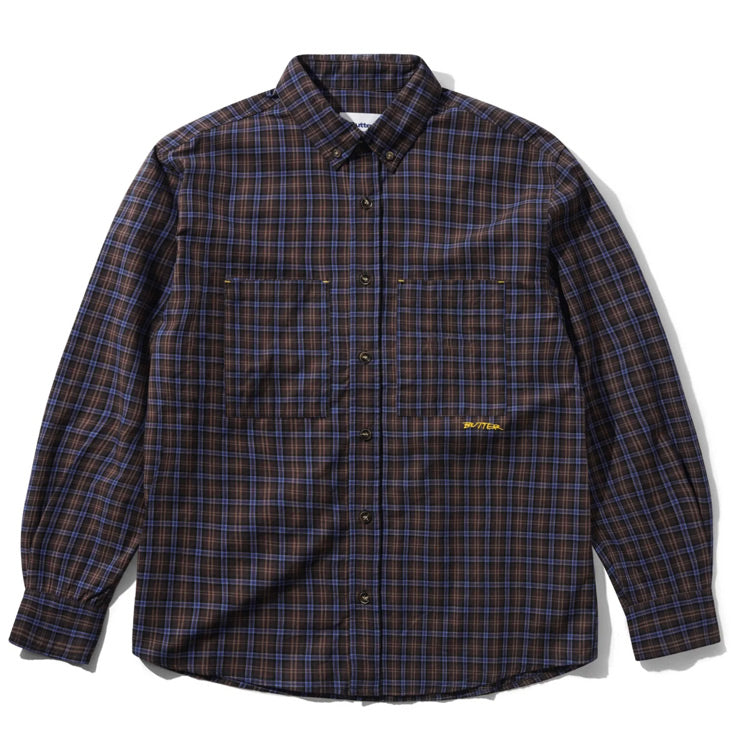 Butter Goods - Plaid Shirt - Brown/Cobalt
