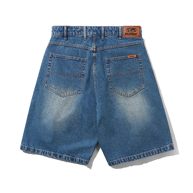 Butter Goods - Baggy Denim Shorts - Distressed Indigo