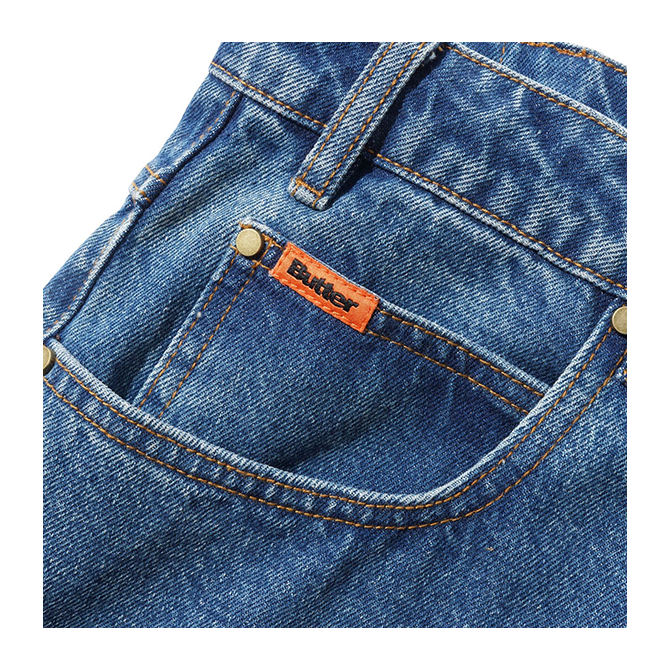 Butter Goods - Baggy Denim Shorts - Distressed Indigo