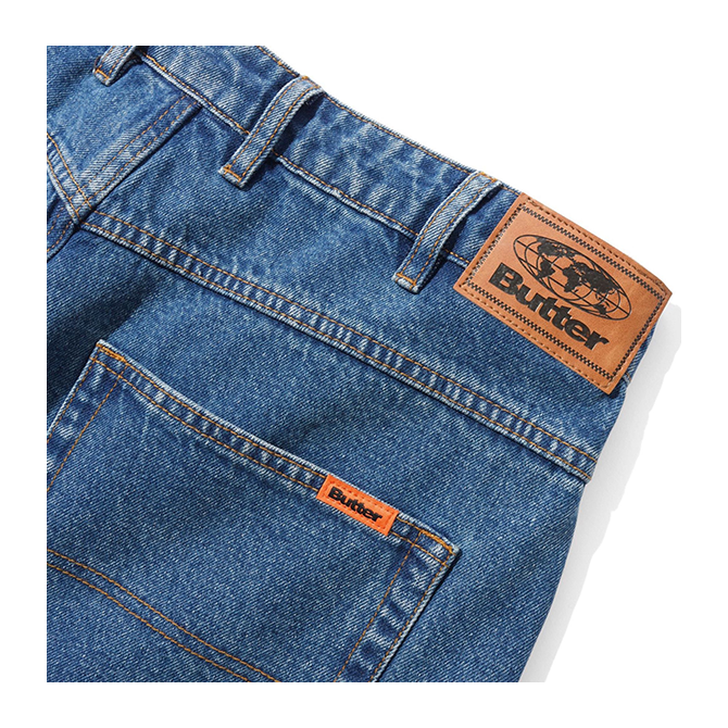 Butter Goods - Baggy Denim Shorts - Distressed Indigo