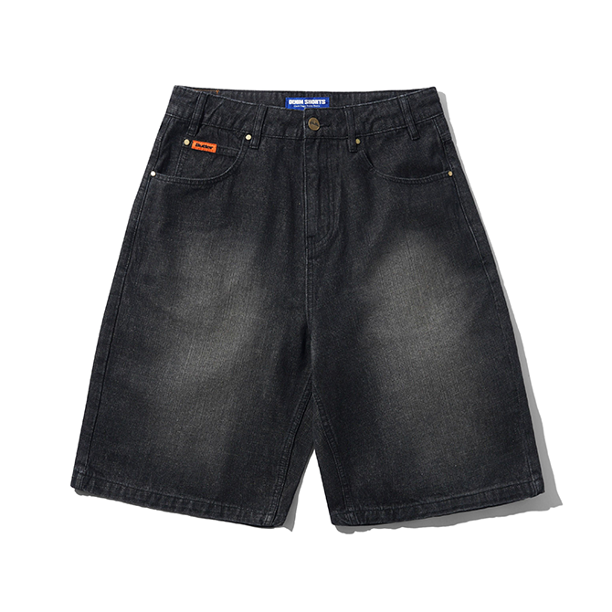 Butter Goods - Baggy Denim Shorts - Slub Black