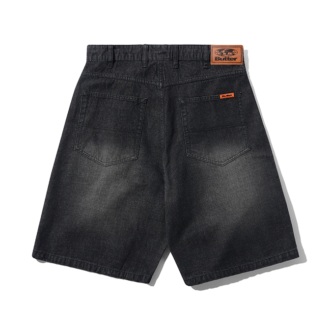Butter Goods - Baggy Denim Shorts - Slub Black