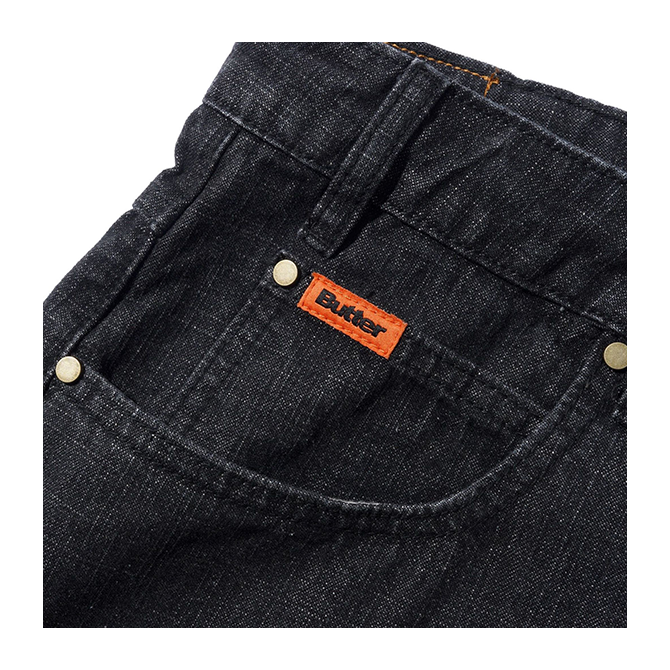 Butter Goods - Baggy Denim Shorts - Slub Black