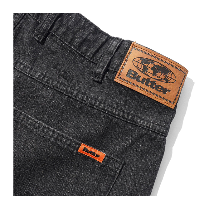 Butter Goods - Baggy Denim Shorts - Slub Black