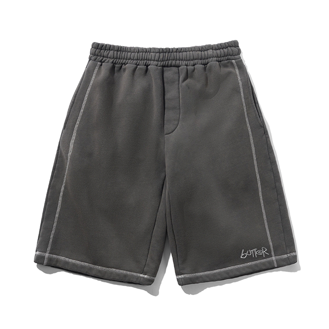 Butter Goods - Overlock Stitch Fleece Shorts - Washed Black
