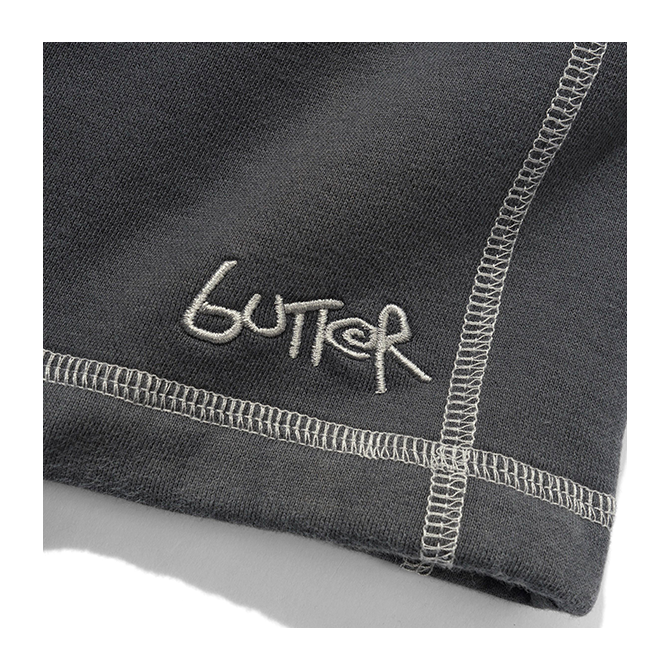 Butter Goods - Overlock Stitch Fleece Shorts - Washed Black