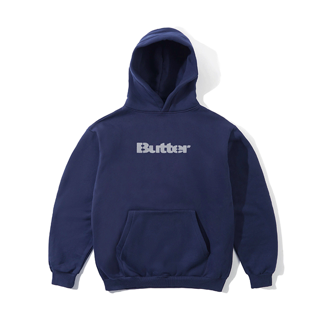 Butter Goods - Stencil Logo Pullover Hood - Navy