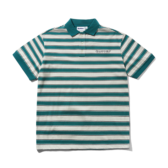 Butter Goods - Witness Stripe Polo - Grey/Teal