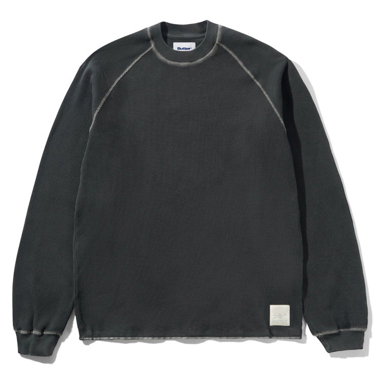 Butter Goods - Waffle L/S Top - Washed Black