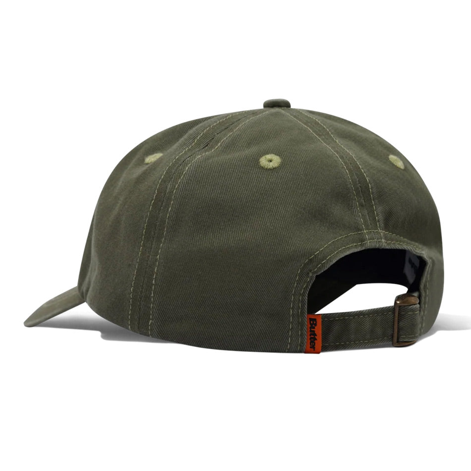 Butter Goods - Rounded Logo 6 Panel Cap - Washed Army