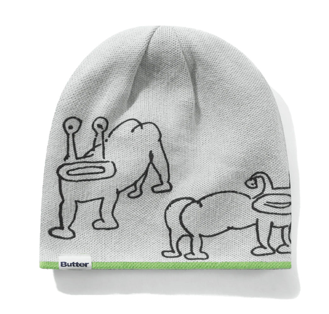 Butter Goods x Daniel Johnston - Frog Reversible Beanie - Lime/Grey