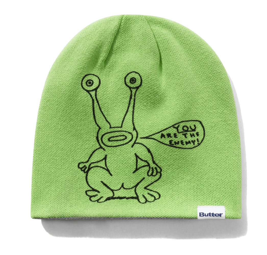 Butter Goods x Daniel Johnston - Frog Reversible Beanie - Lime/Grey