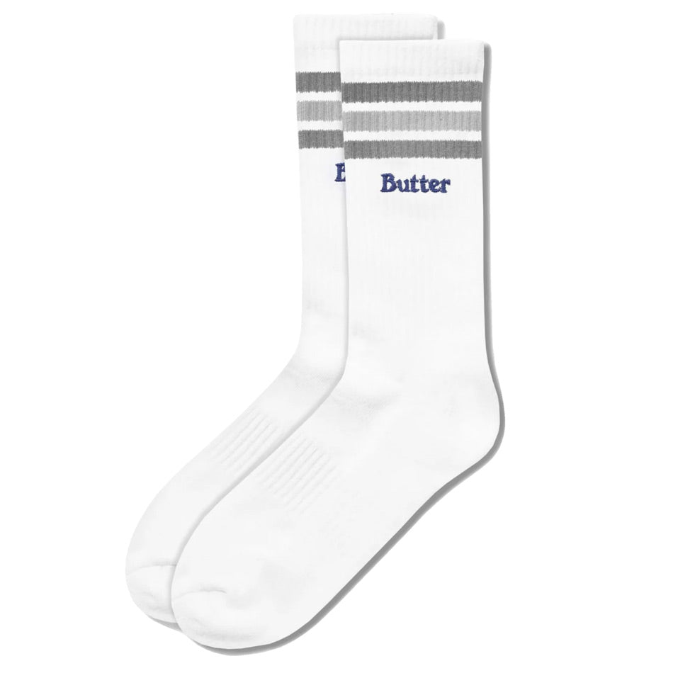 Butter Goods - Stripe Socks - White 9