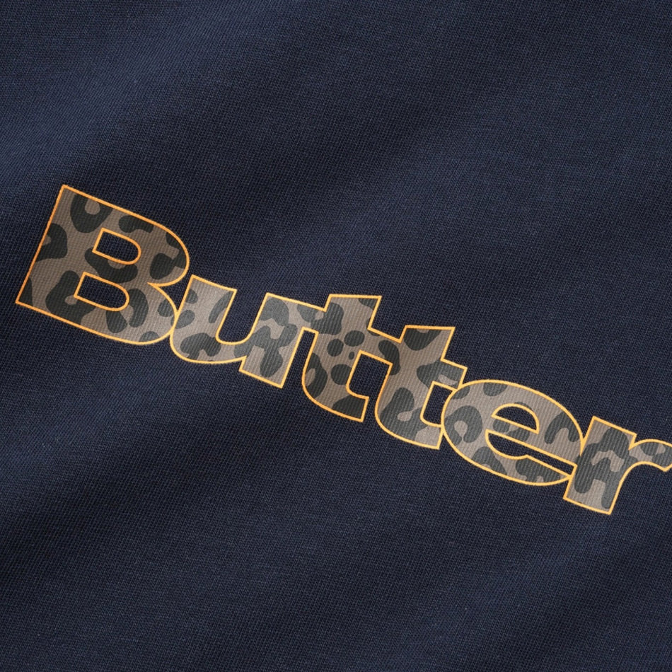 Butter Goods - Leopard Print Logo Tee - Navy