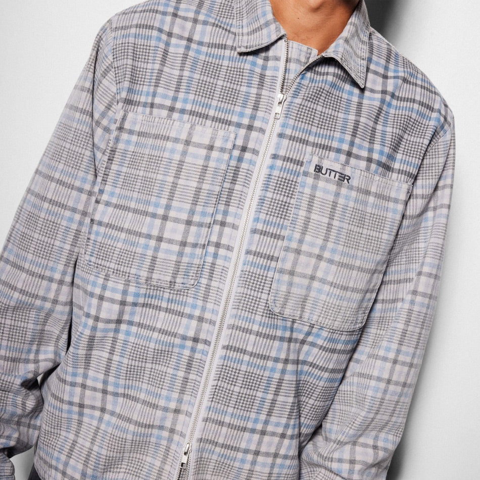 Butter Goods - Herringbone Zip Jacket - Washed Plaid