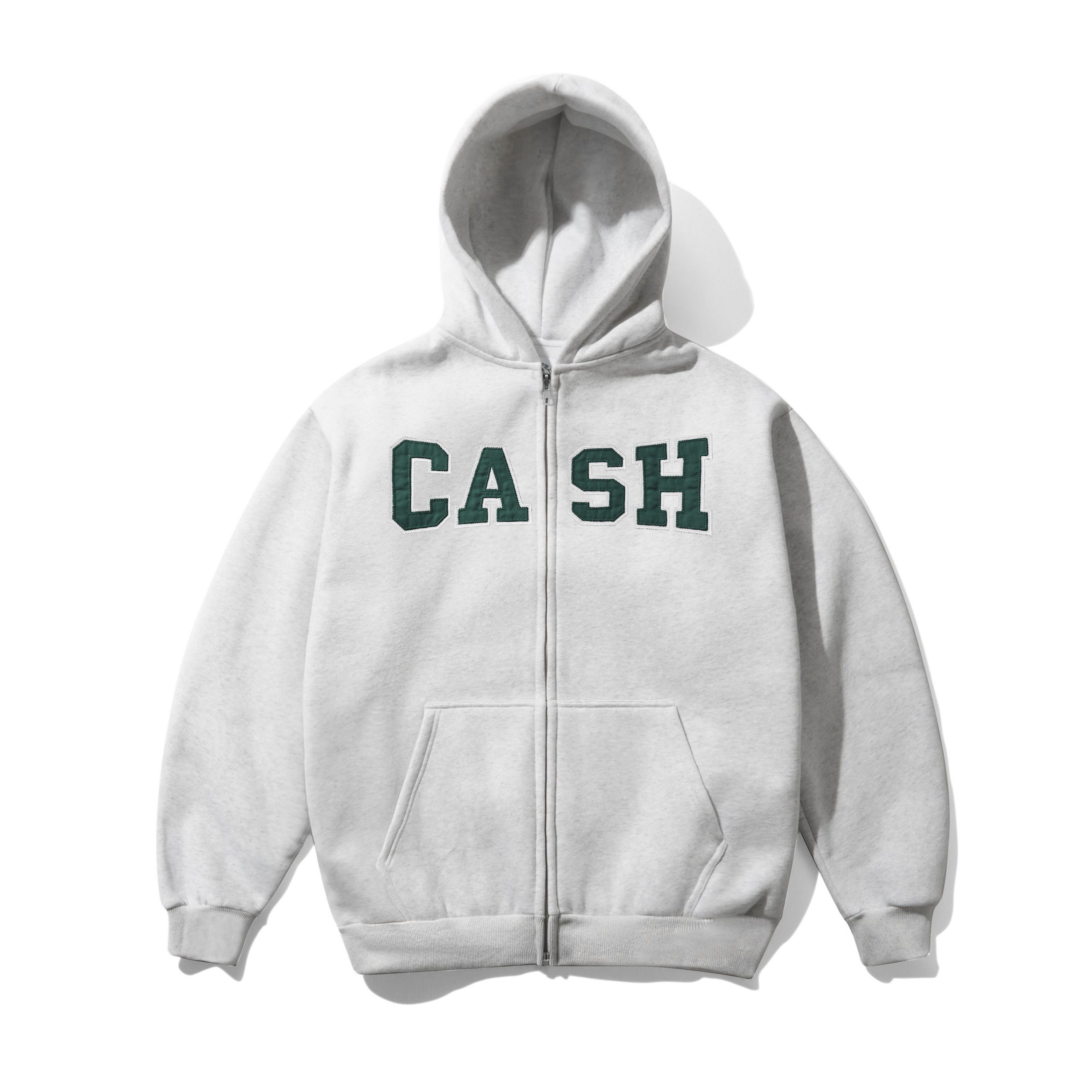 Cash Only - Campus Applique Zip-Thru Hood - Ash
