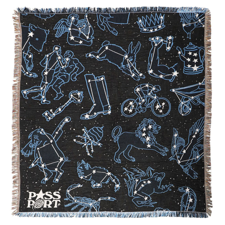 Pass~Port - Constellations Throw Blanket - Blue/Black