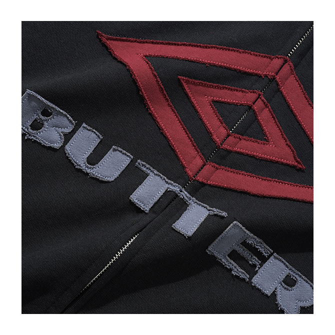 Butter Goods x Umbro - Diamond Fleece Zip-Thru Jacket - Black