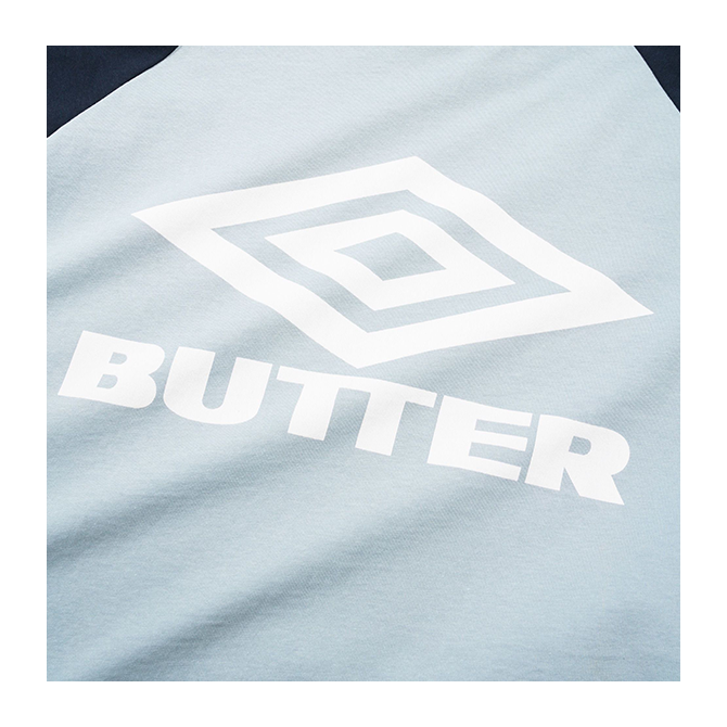Butter Goods x Umbro - Diamond Logo Raglan Tee - Slate/Navy