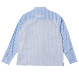 Hoddle - Concrete Oxford Shirt - Blue Stripe