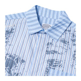 Hoddle - Concrete Oxford Shirt - Blue Stripe