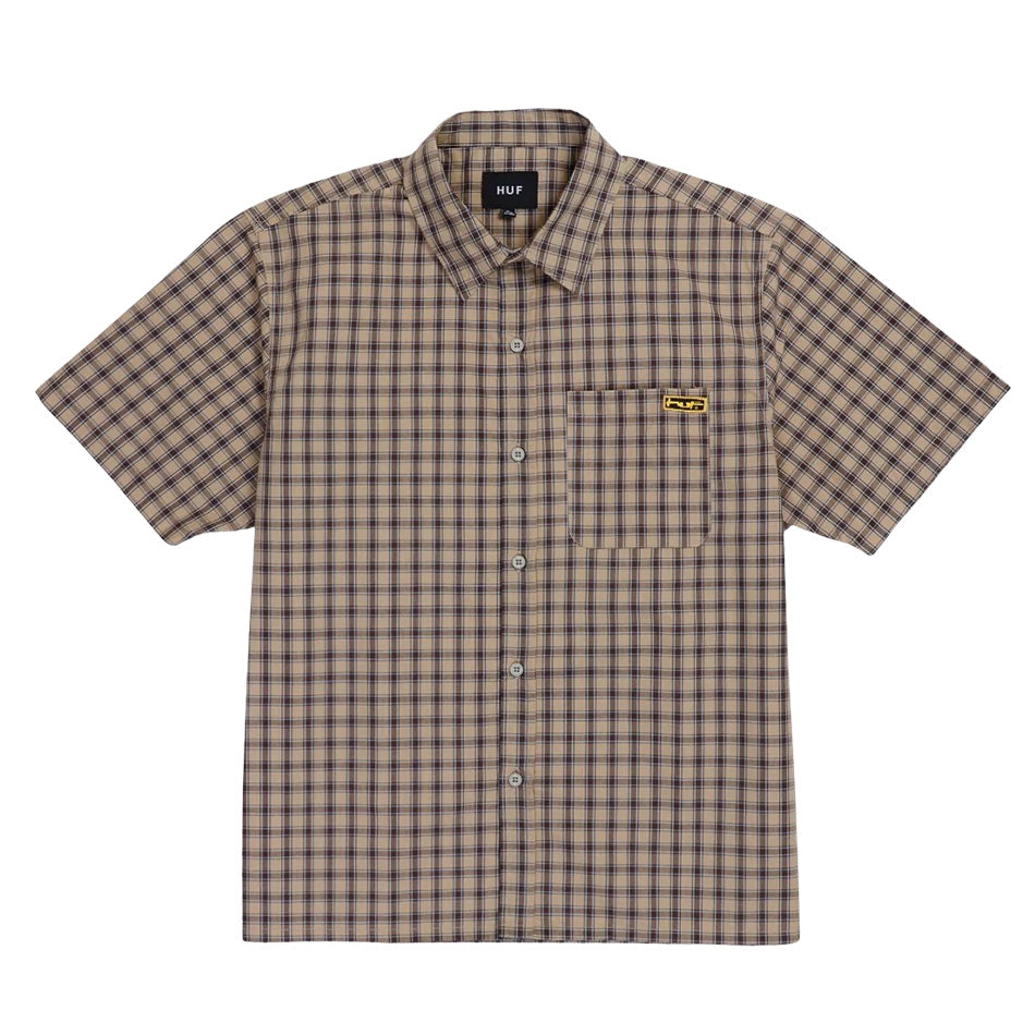 HUF - Stretch Micro Plaid S/S Shirt - Clay