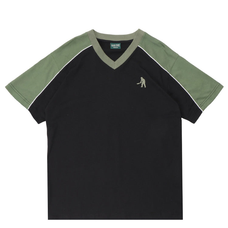 Pass~Port - Workers Stripe Organic Jersey - Black/Olive