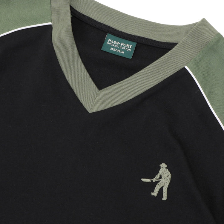Pass~Port - Workers Stripe Organic Jersey - Black/Olive