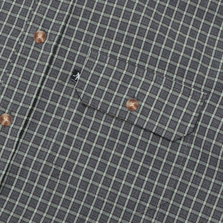 Pass~Port Workers Check Long Sleeve Shirt - Grey