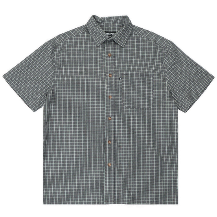 Pass~Port - Workers Check Short Sleeve Shirt - Grey