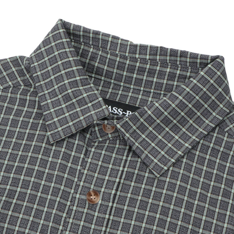 Pass~Port - Workers Check Short Sleeve Shirt - Grey