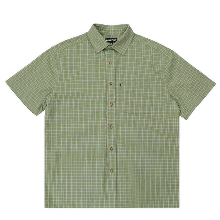 Pass~Port - Workers Check Short Sleeve Shirt - Sage