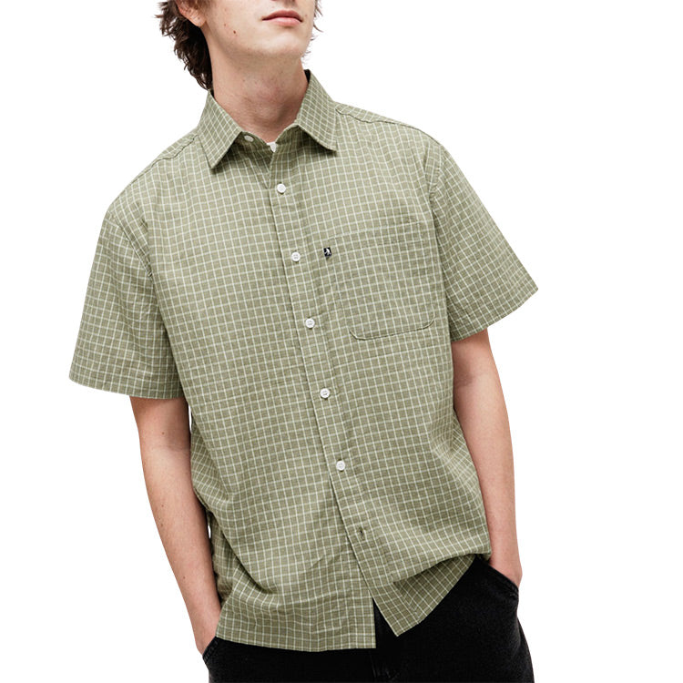 Pass~Port - Workers Check Short Sleeve Shirt - Sage