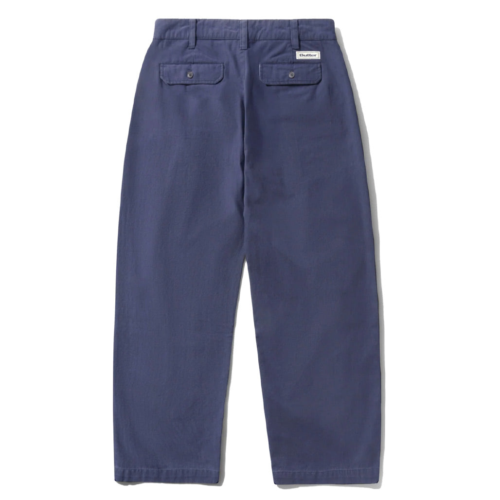 Butter Goods - Pleated Trousers - Washed Navy