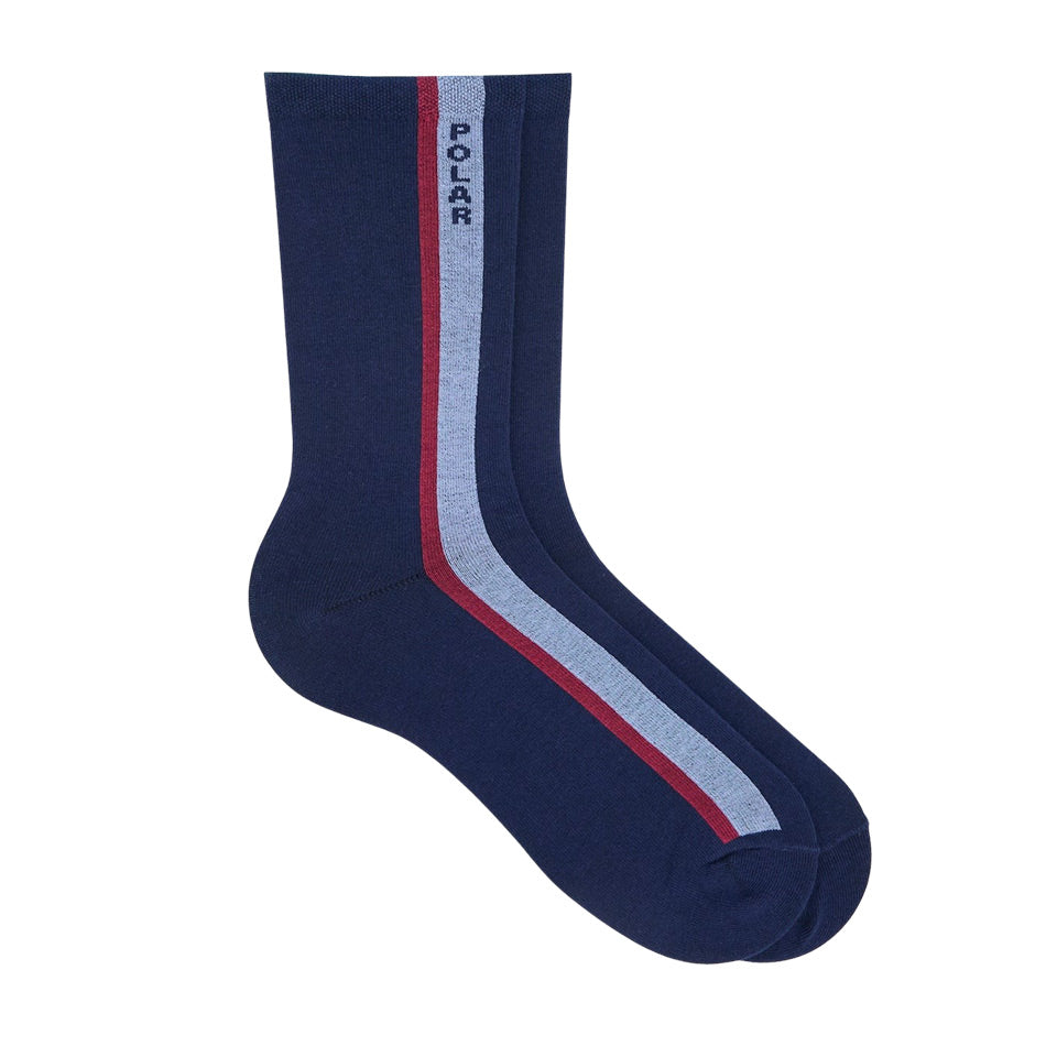 Polar Skate Co. - Business Socks - Side Stripe - Navy