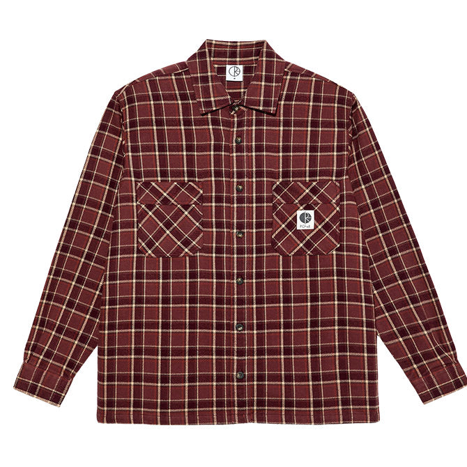 Polar Skate Co. - Mike LS Shirt | Flannel - Oxblood Check